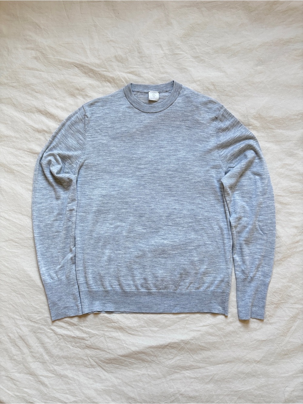 Eleventy Platinum Light Gray Wool Crewneck Sweater Size M NWT